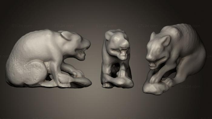 Animal figurines (Wolf netsuke, STKJ_0658) 3D models for cnc